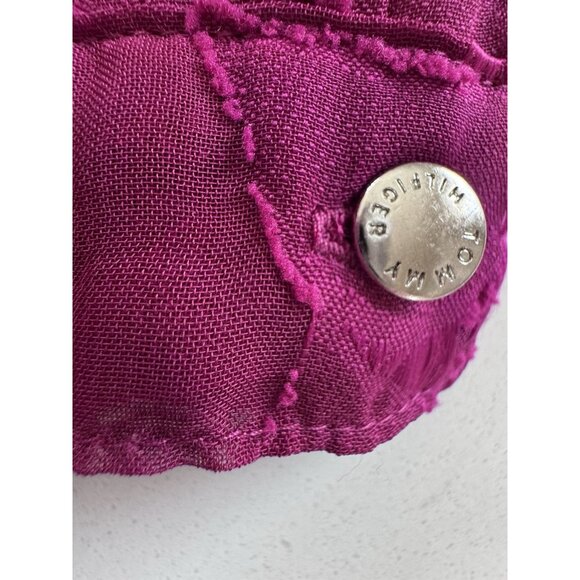 Tommy Hilfiger Dress Size 8 Pink/Purple Long Sleeve Embroidered Chiffon - Picture 6 of 16